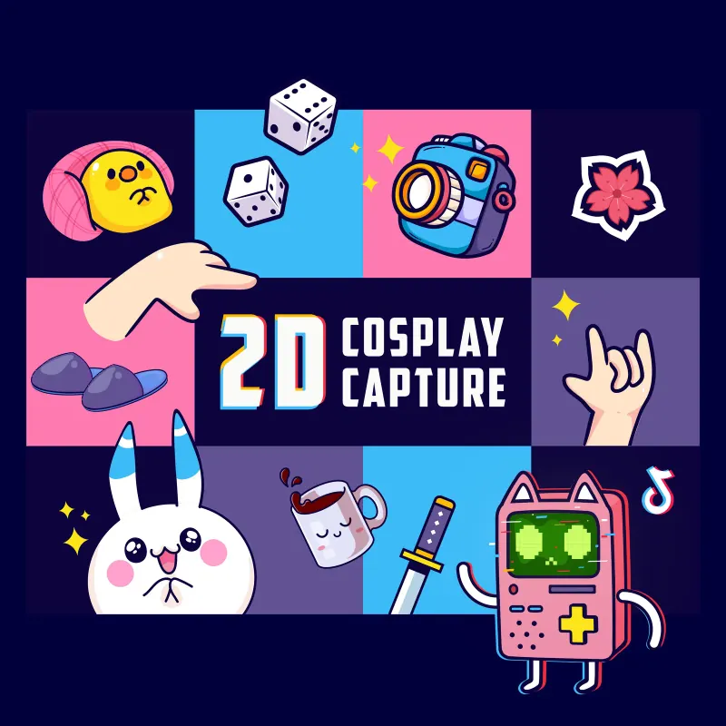 коллаж-обложка 2D Cosplay Capture с талисманами фестиваля