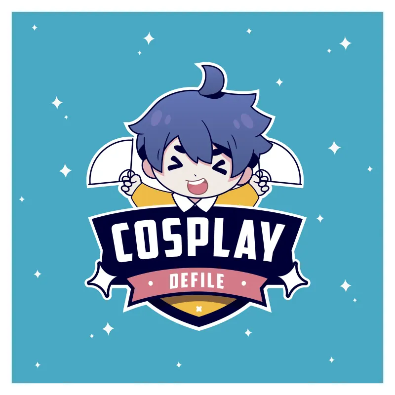 эмблема Cosplay Defile с персонажем-косплеером
