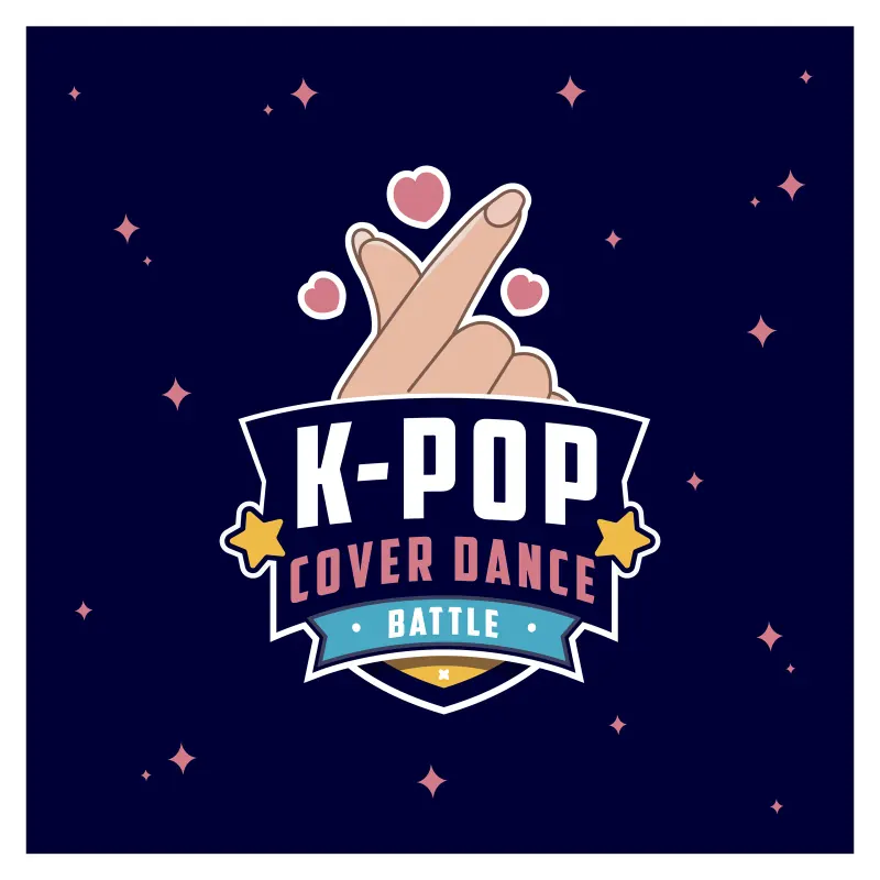эмблема K-Pop Cover Dance с пальцами-сердечком