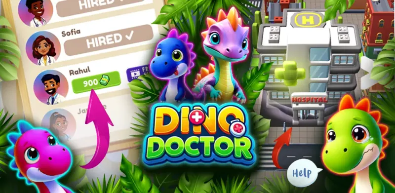 баннер Dino Doctor с наймом персонала клиники