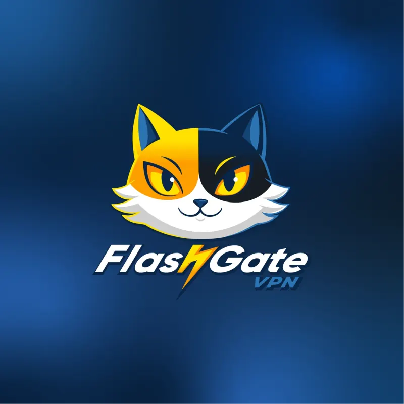 маскот FlashGate VPN — рыжий кот с молнией