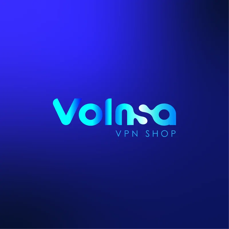 логотип Volna VPN Shop: бирюзовая надпись с волной вместо букв